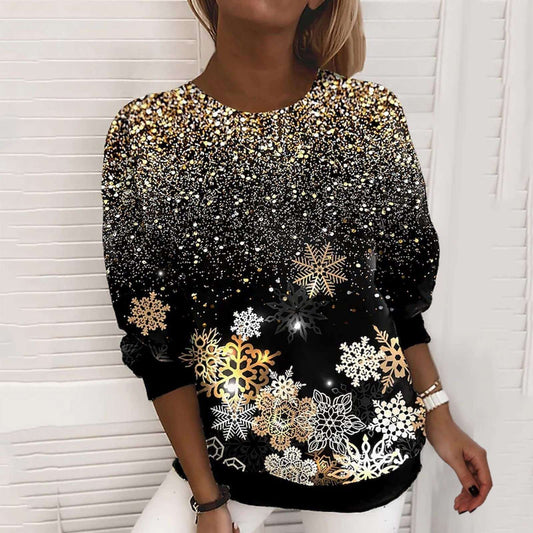 Snowflake Christmas 3D Digital Printing Sweater - globaltradeleader
