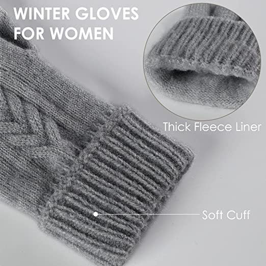 Autumn And Winter Jacquard Dark Gray Warm Touch Screen Magic Gloves - globaltradeleader