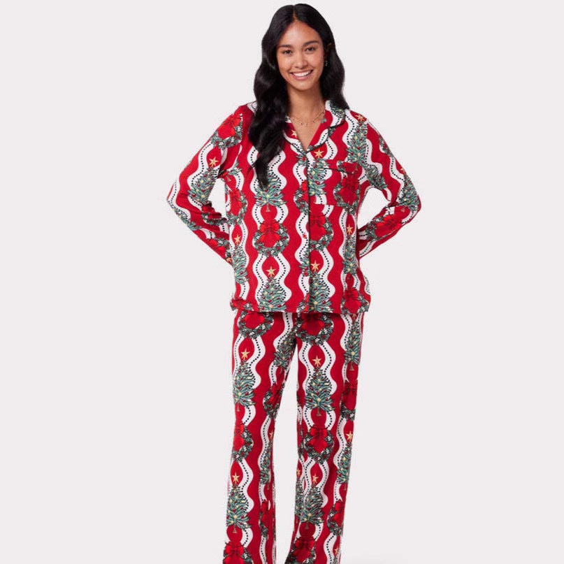 Christmas Printed Long-sleeved Trousers Autumn Ladies Home Leisure Suit - globaltradeleader