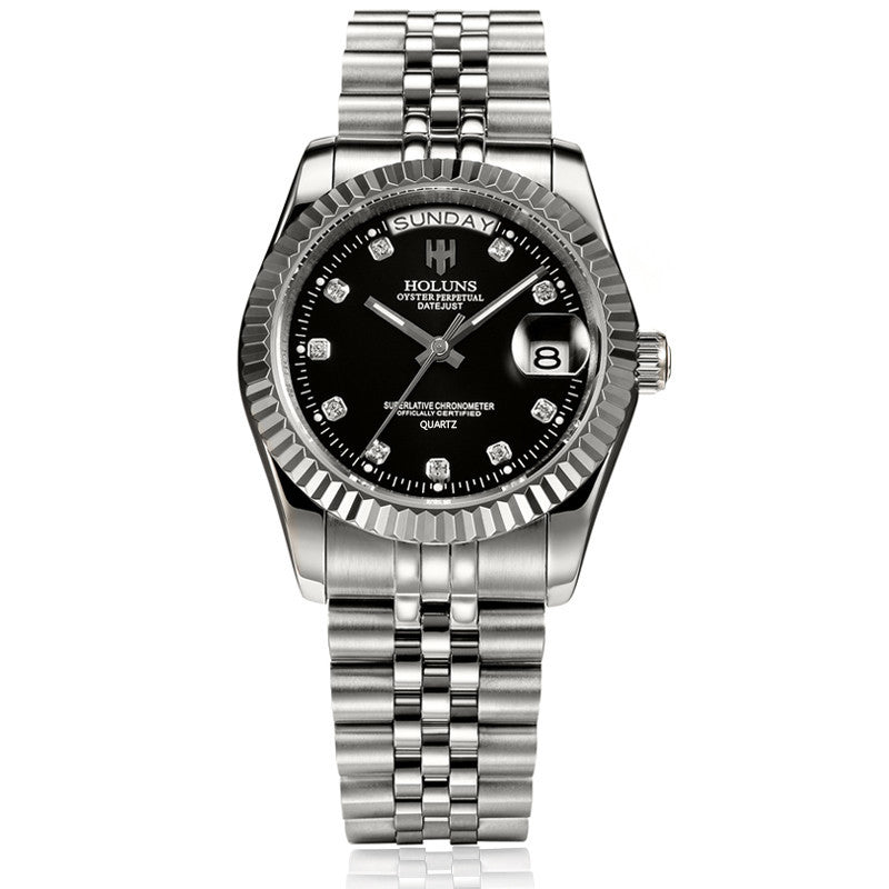 Multi-function calendar watch with diamond scale - globaltradeleader