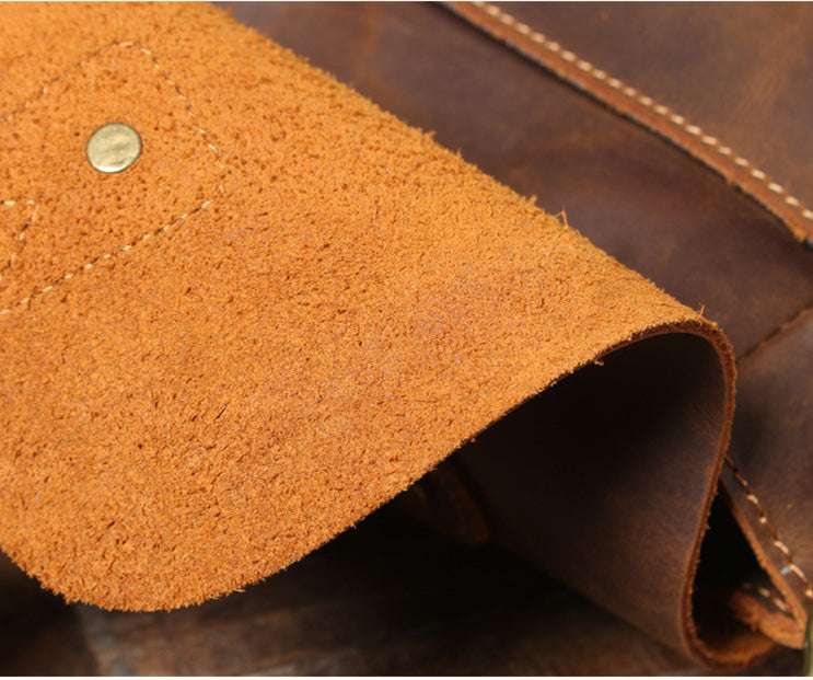 Retro Cowhide Men's Portable Briefcase Shoulder Computer Bag