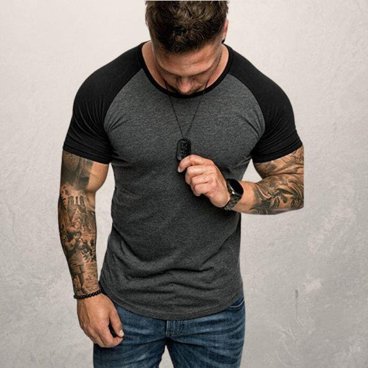 Color block raglan sleeve men's T-shirt - globaltradeleader