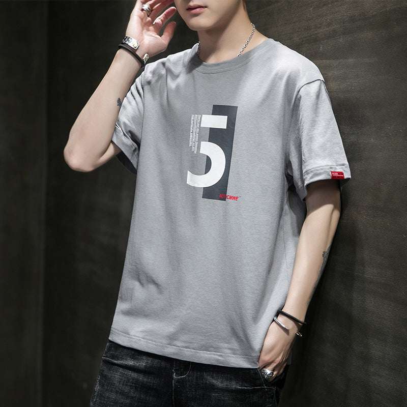Letter printed men's short sleeve T-shirt - globaltradeleader