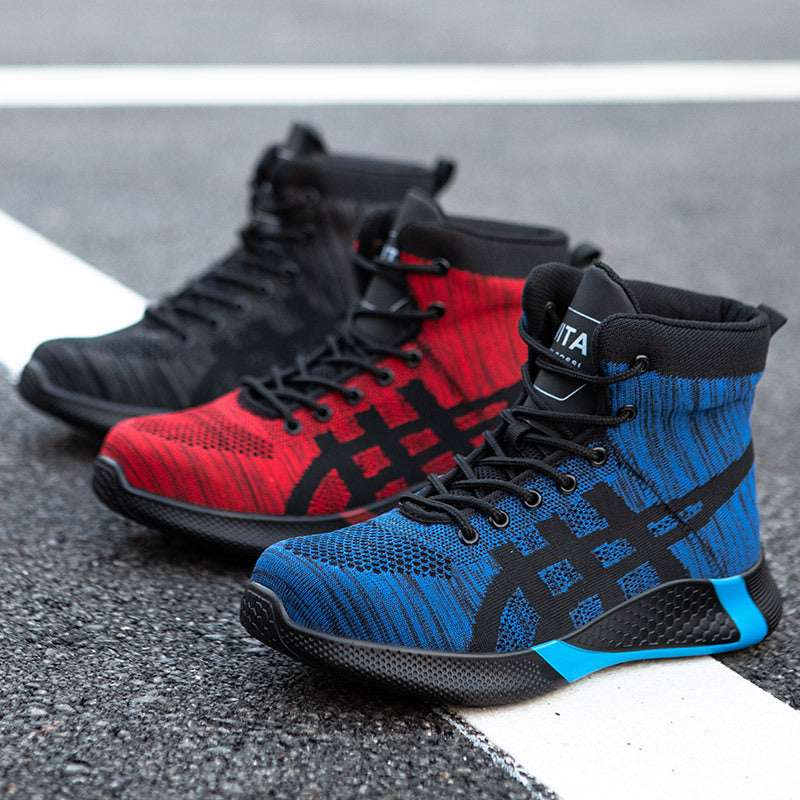 Winter Plush Boots Men Labor Protection Anti-smash Anti-puncture Work Shoes Warm Thickened Breathable Lace-up Safety Shoes - globaltradeleader