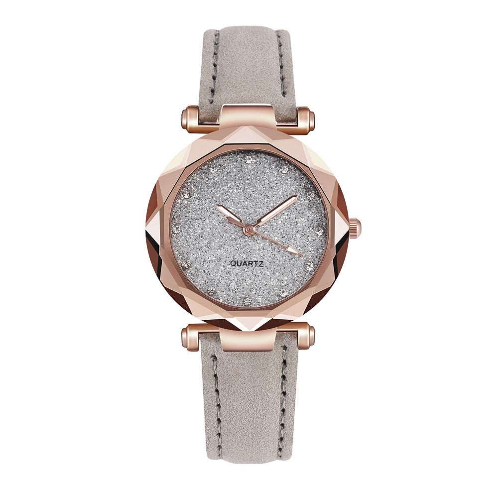 Casual Women Romantic Starry Sky Wrist Watch Leather Rhinestone Designer Ladies Clock - globaltradeleader