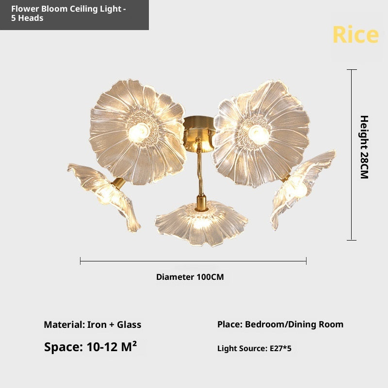 Modern Simple Home Glass Lotus Leaf Chandelier - globaltradeleader