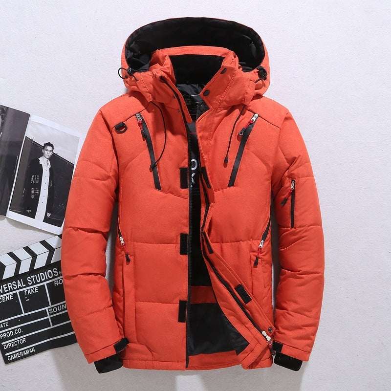 Outdoor Windproof Hooded Jacket Leisure Sports Coat With Pockets Warm Mens Clothing - globaltradeleader