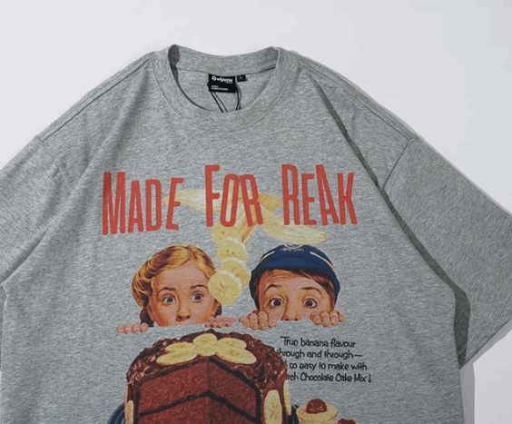 Figure Print  Heavy Short Sleeve T-shirt Men's Loose Half Sleeve