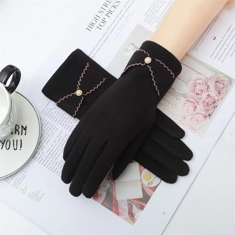 Deerskin Velvet Velvet Gloves Autumn And Winter Warm Essential Gloves Women's Riding Gloves - globaltradeleader