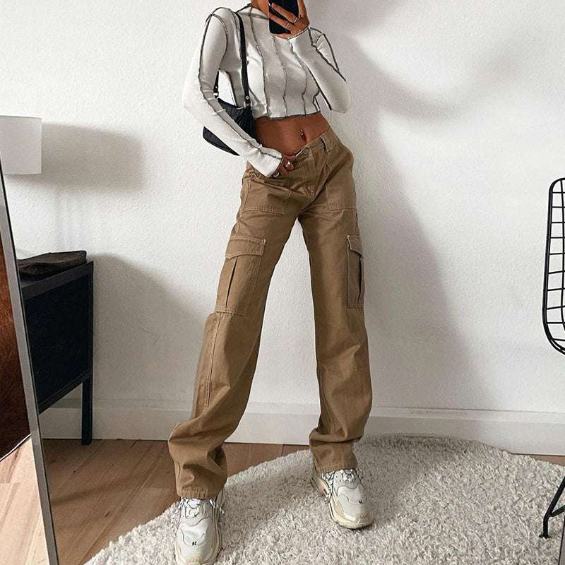 Women's High Waist And Long Legs Solid Color All-match Denim Trousers - globaltradeleader