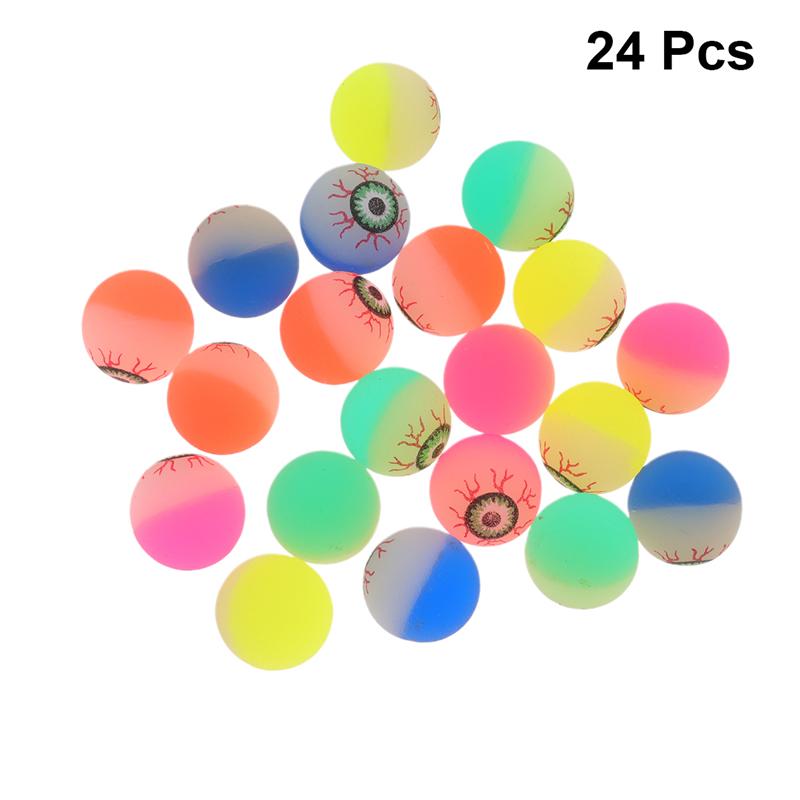 24 Pcs Bouncing Balls Halloween Eyeball Toys Bouncy