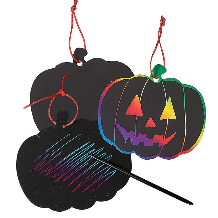 24 Pieces Of Four Patterns DIY Halloween Colorful Scratch Painting