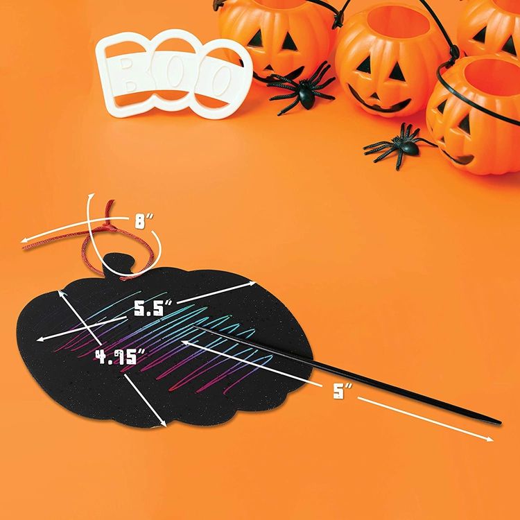 24 Pieces Of Four Patterns DIY Halloween Colorful Scratch Painting