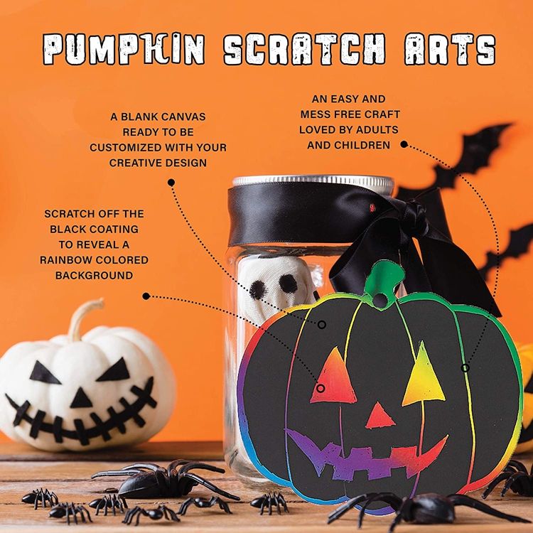 24 Pieces Of Four Patterns DIY Halloween Colorful Scratch Painting