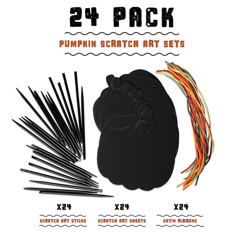 24 Pieces Of Four Patterns DIY Halloween Colorful Scratch Painting