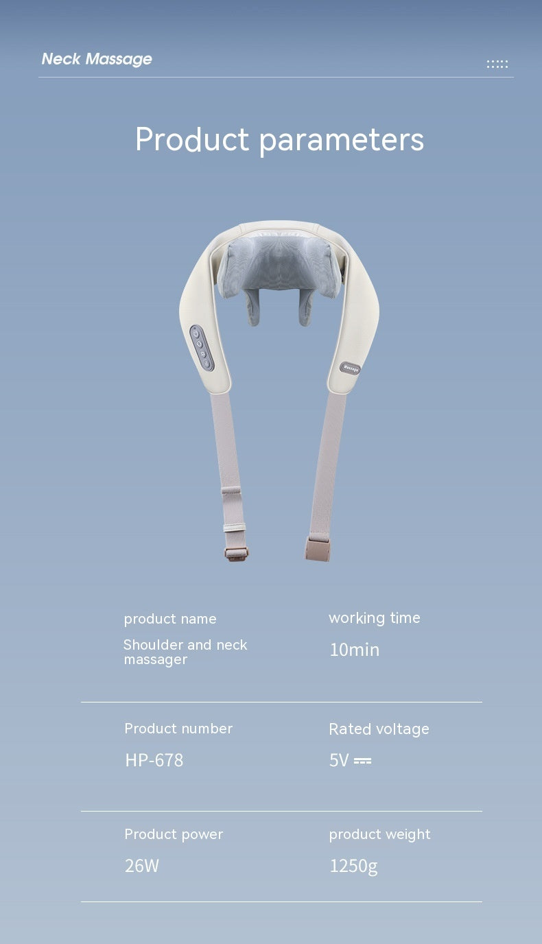 Shoulder And Neck Massage Instrument Neck Massager Neck Lifting Hot Compress Dredging Neck Trapezoid Muscle Clip Kneading - globaltradeleader