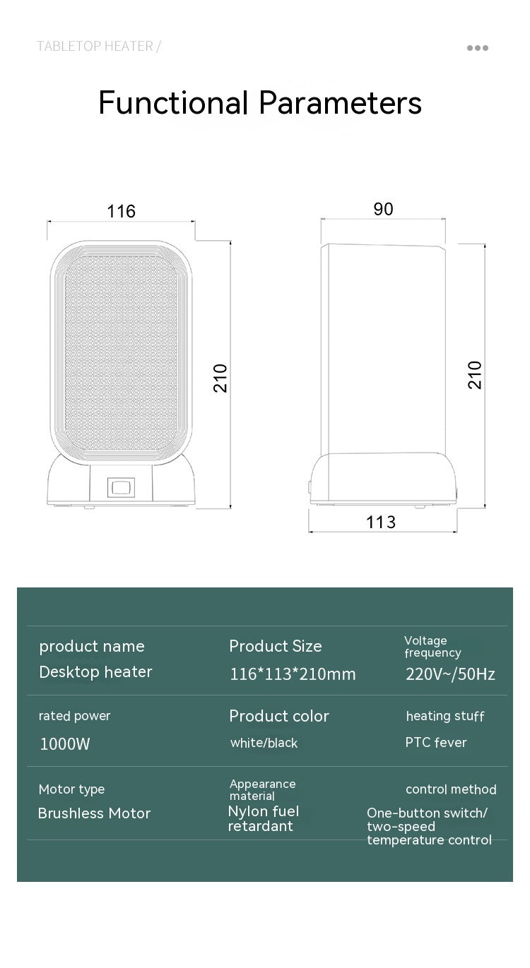 Household Small High-power Warm Air Blower PTC Heater - globaltradeleader