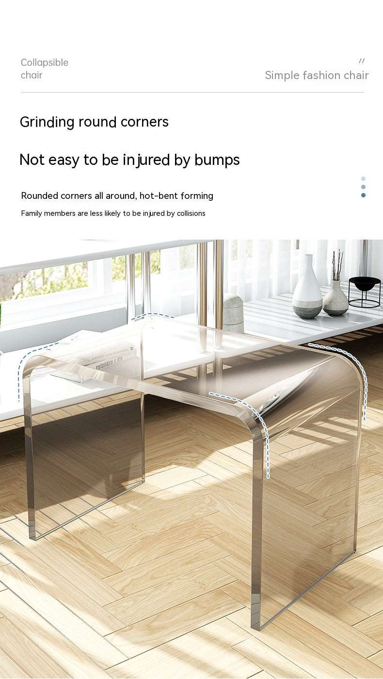 Simple And Light Luxury Acrylic Small Apartment Living Room Design Coffee Table Home Bedroom Bedside Table - globaltradeleader