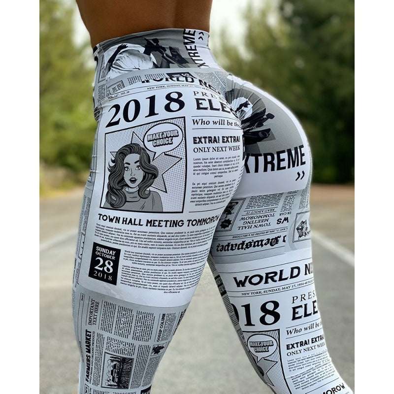 Digital Printing High Waist Stretch Yoga Pants - globaltradeleader