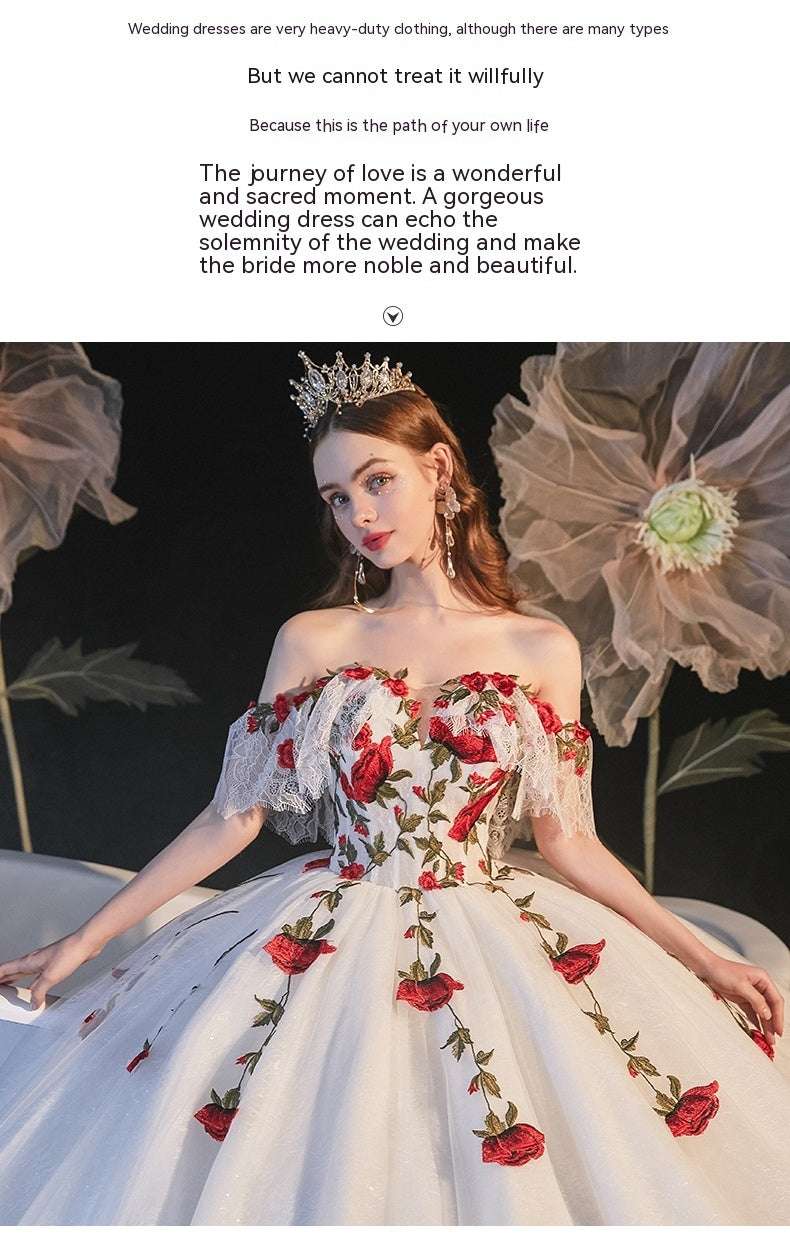 Temperament Bride Bra Trailing Mori Style Wedding Dress - globaltradeleader