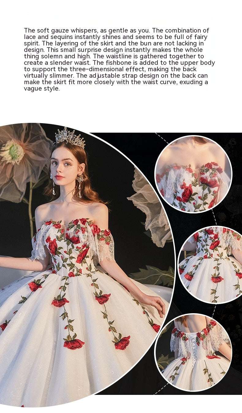 Temperament Bride Bra Trailing Mori Style Wedding Dress - globaltradeleader