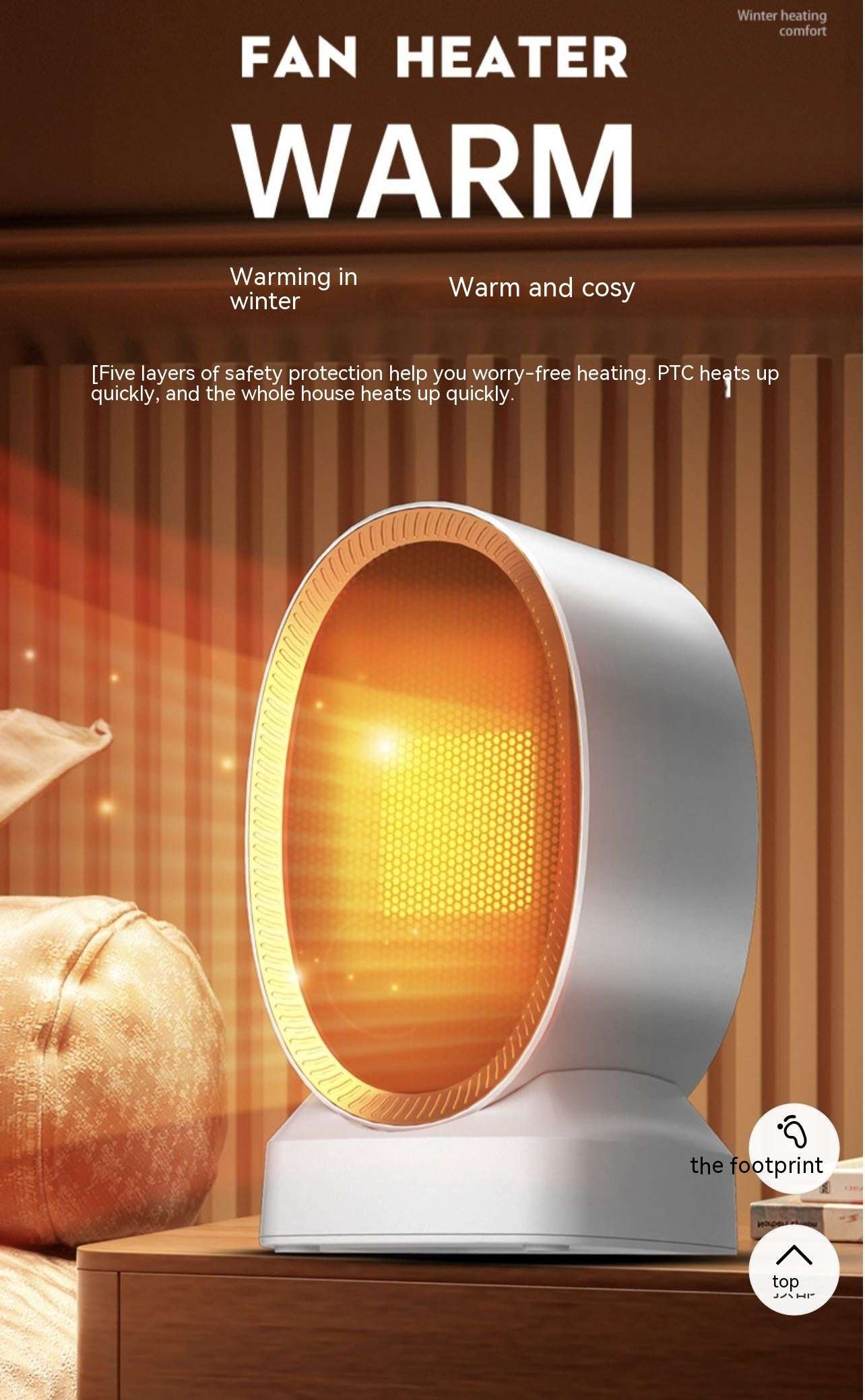 Safe And Energy-saving Home Desk Fast Heating Bedroom Heater - globaltradeleader