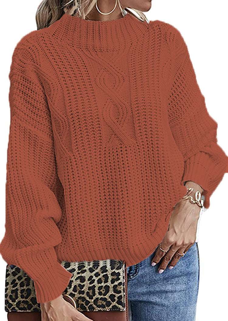 Long Sleeve Mid Collar Slim Bottoming Shirt Round Neck Pullover Sweater - globaltradeleader