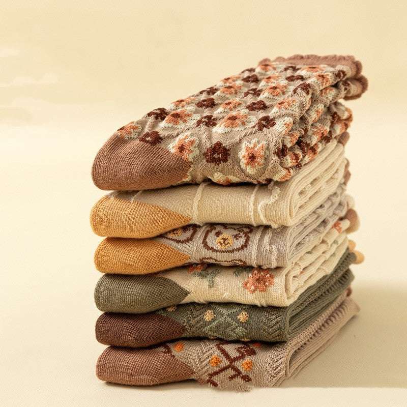 Long-staple Cotton Socks Autumn And Winter Printing - globaltradeleader