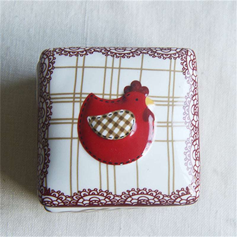 Chicken Shape Ceramic Tableware Christmas Day Decoration