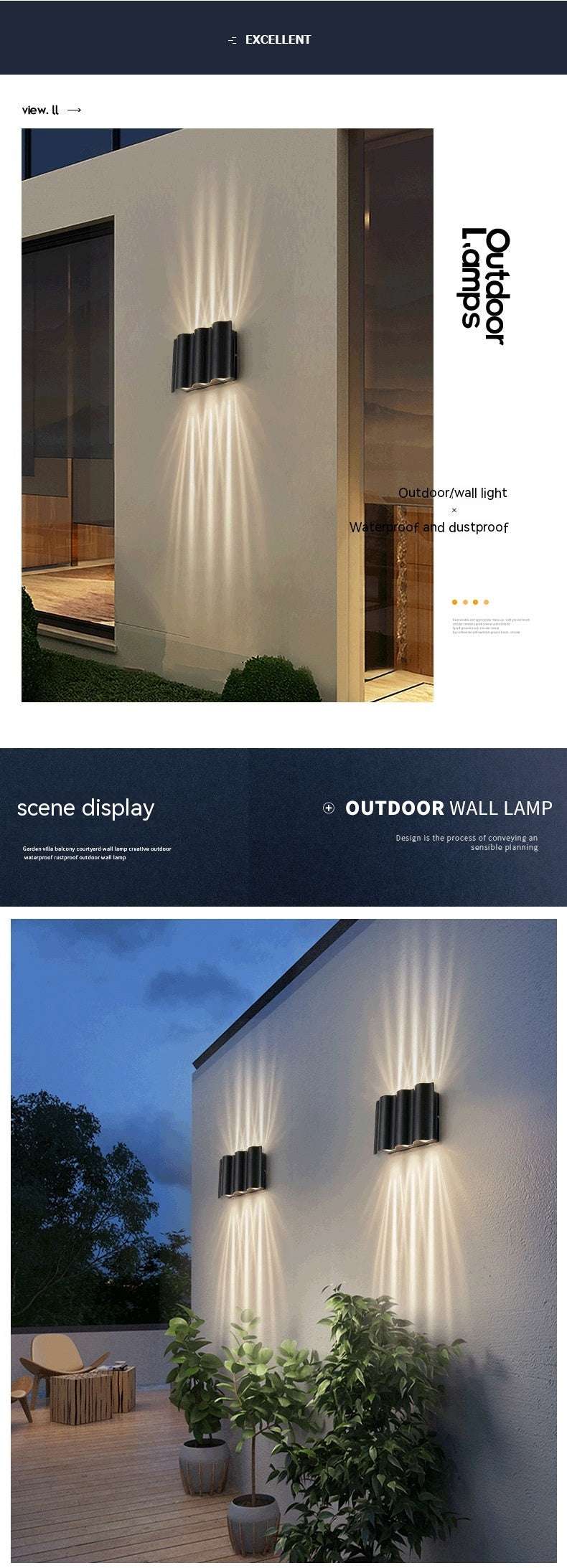 Modern Led Outdoor Up And Down Spotlight Waterproof - globaltradeleader