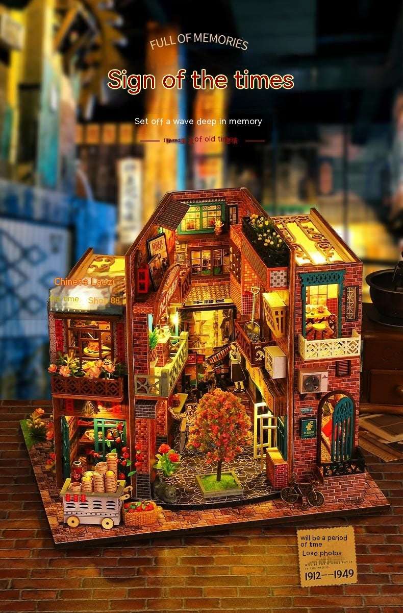 Diy Cottage Era Mark Hand-assembled 3D Puzzle Model Miniature House Model Ornaments