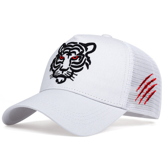 Men's Fashion Tall Crown Tiger Head Embroidered Baseball Hat - globaltradeleader