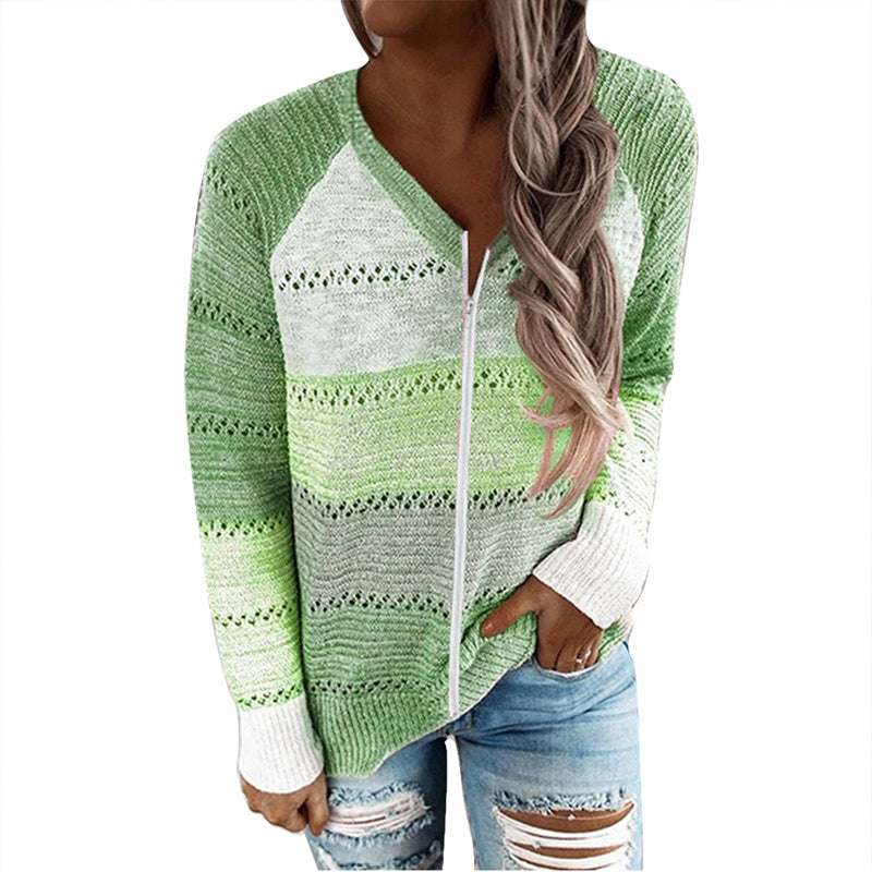 Ladies Color Block Sweater Top - globaltradeleader