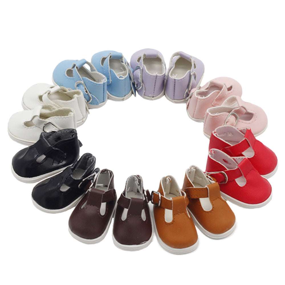 Cute Creative 14-inch Doll Leather Shoes With Buckle