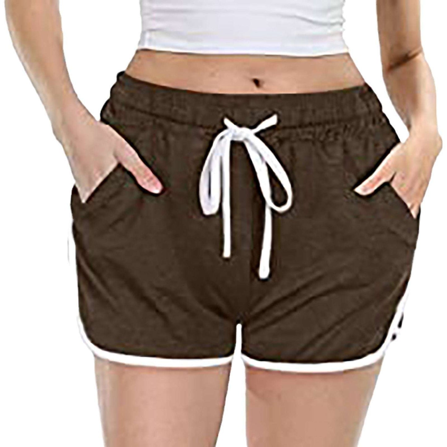 Women's Casual Solid Color Tether Shorts - globaltradeleader