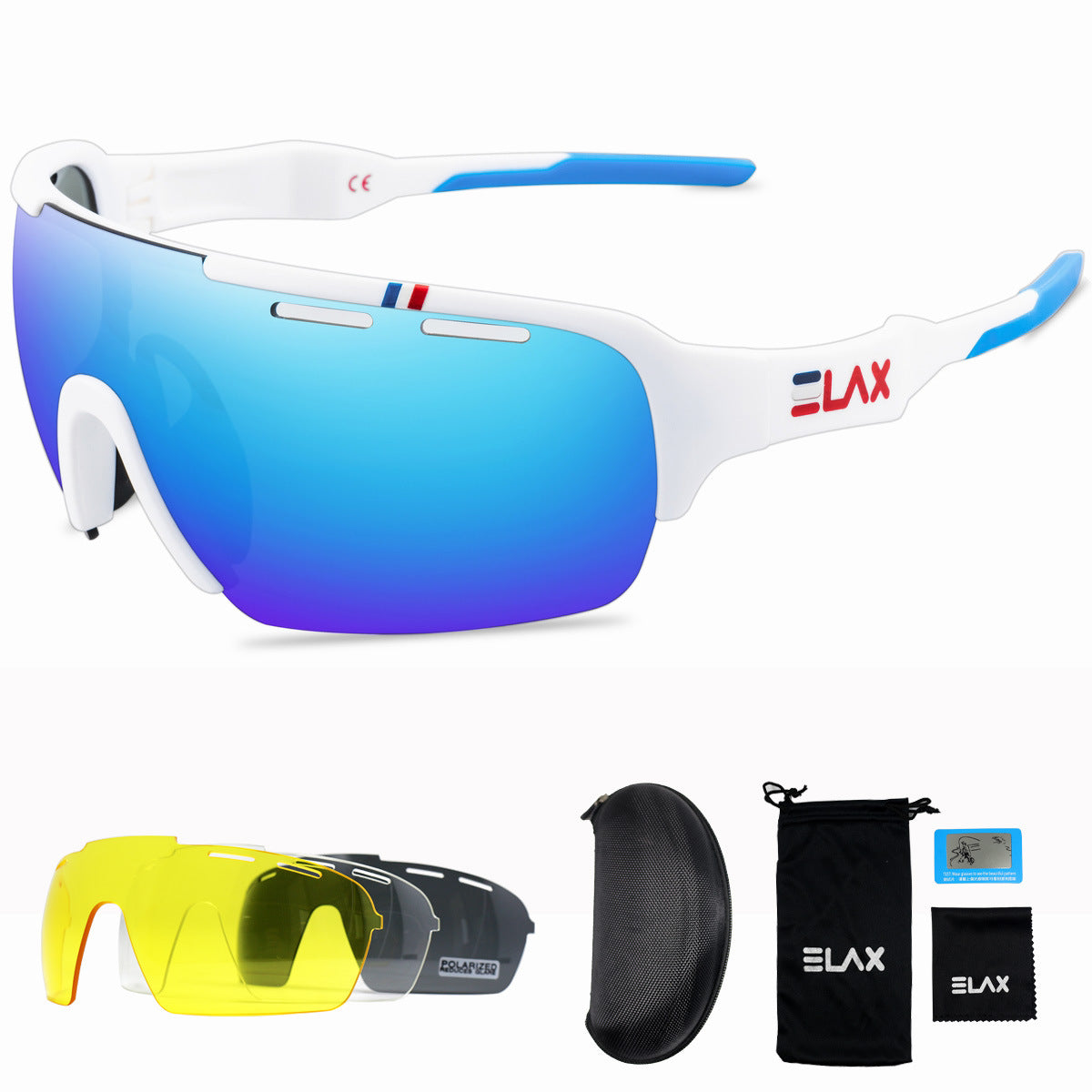 Half-frame polarized cycling glasses 4 lens set