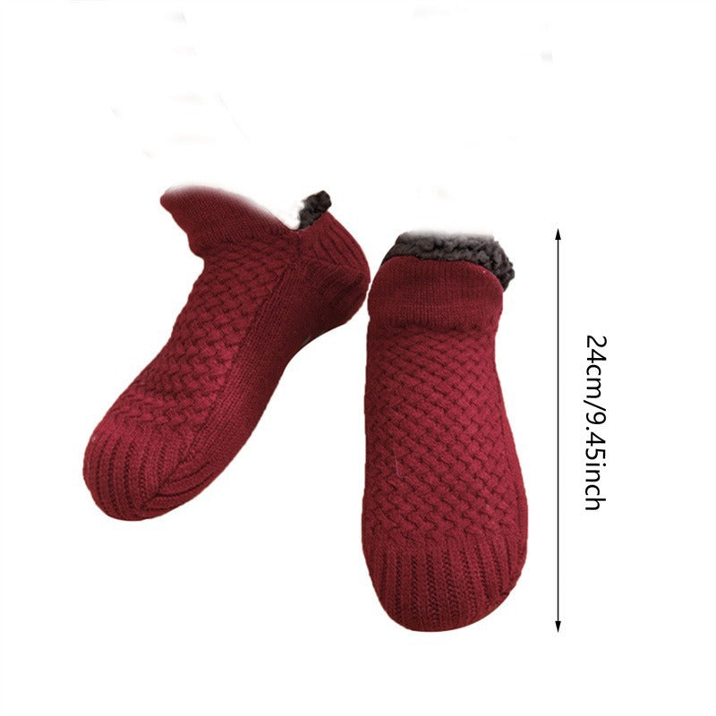 Twisted Winter Foot Fleece-lined Thickened Room Socks - globaltradeleader