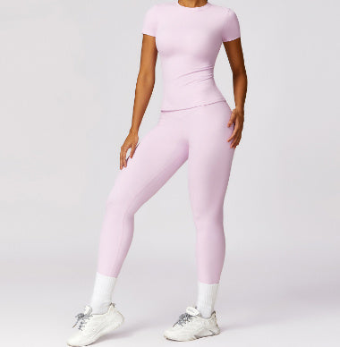 Spring T-shirt Quick-drying Yoga Clothes Short Sleeve Workout Top - globaltradeleader