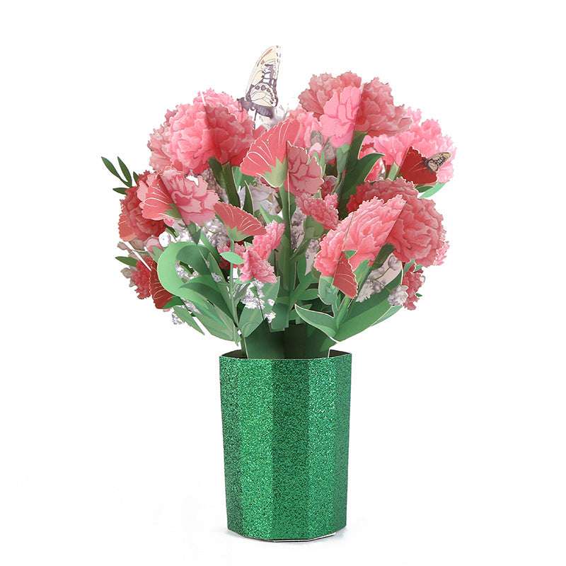 Creative 3D Three-dimensional Greeting Card Paper Holding Flowers