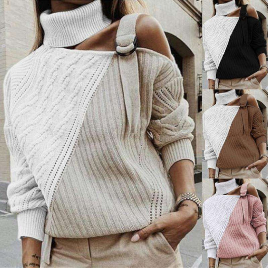 Sense off-shoulder long-sleeved sweater - globaltradeleader