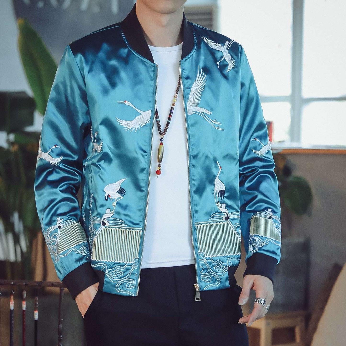 Baseball Uniform Tide Brand Retro Tang Suit Youth Embroidery Jacket