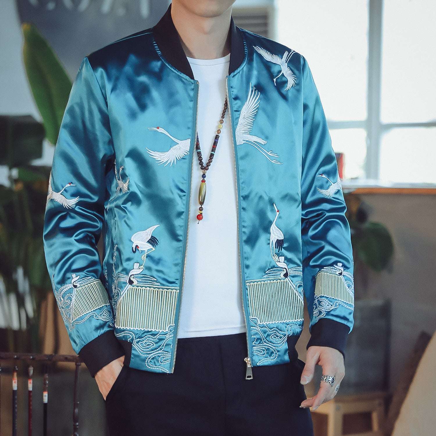 Baseball Uniform Tide Brand Retro Tang Suit Youth Embroidery Jacket