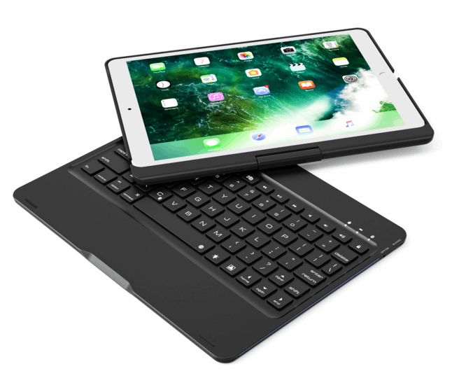Compatible with Apple, Five ipad universal 360 degree rotating with breathing light Bluetooth keyboard