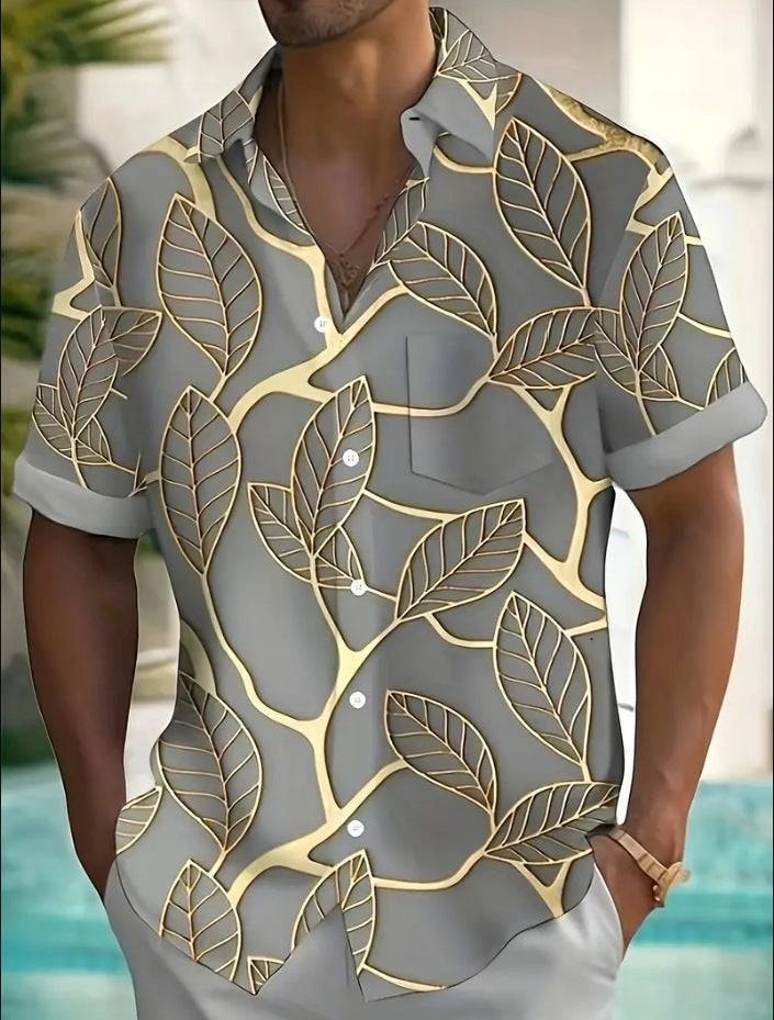 Fashion Printed Shirt Men's Clothing Print Lapel Short Sleeve - globaltradeleader