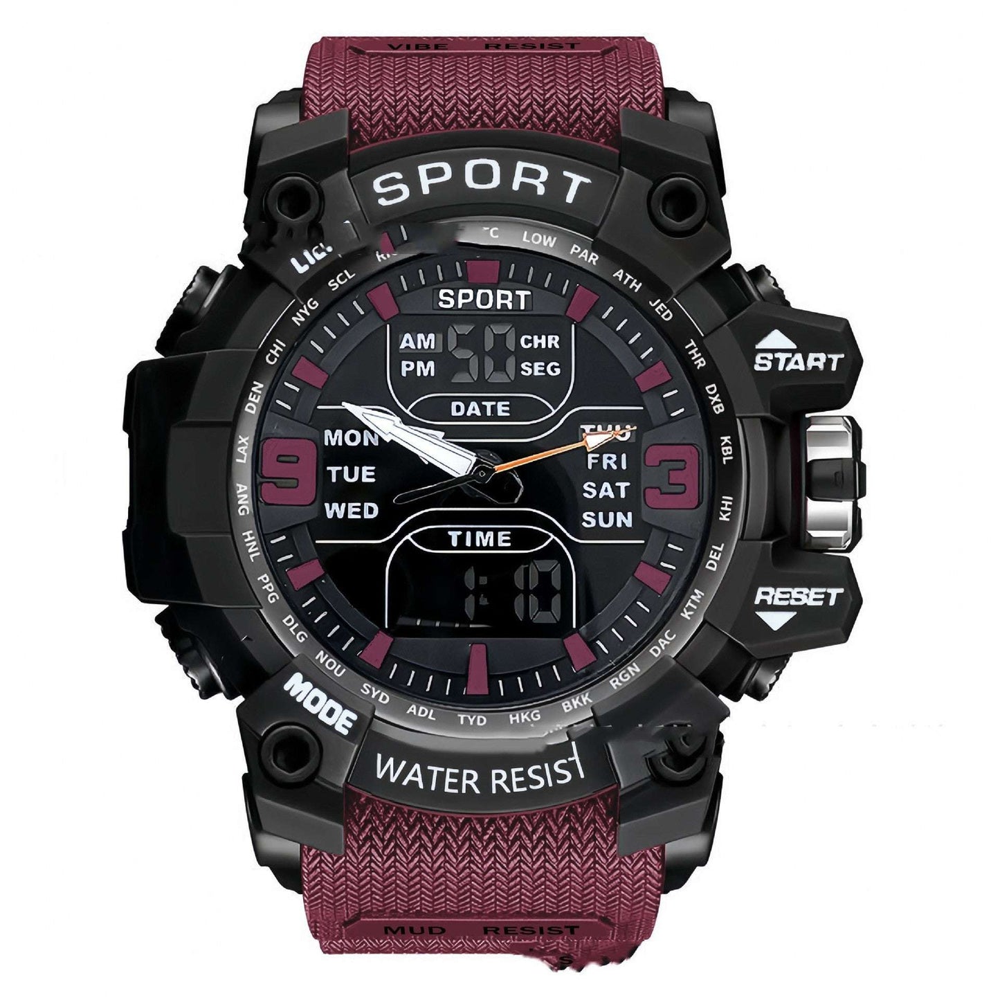 Stylish Black Technology Sports Luminous Boys Electronic Watch
