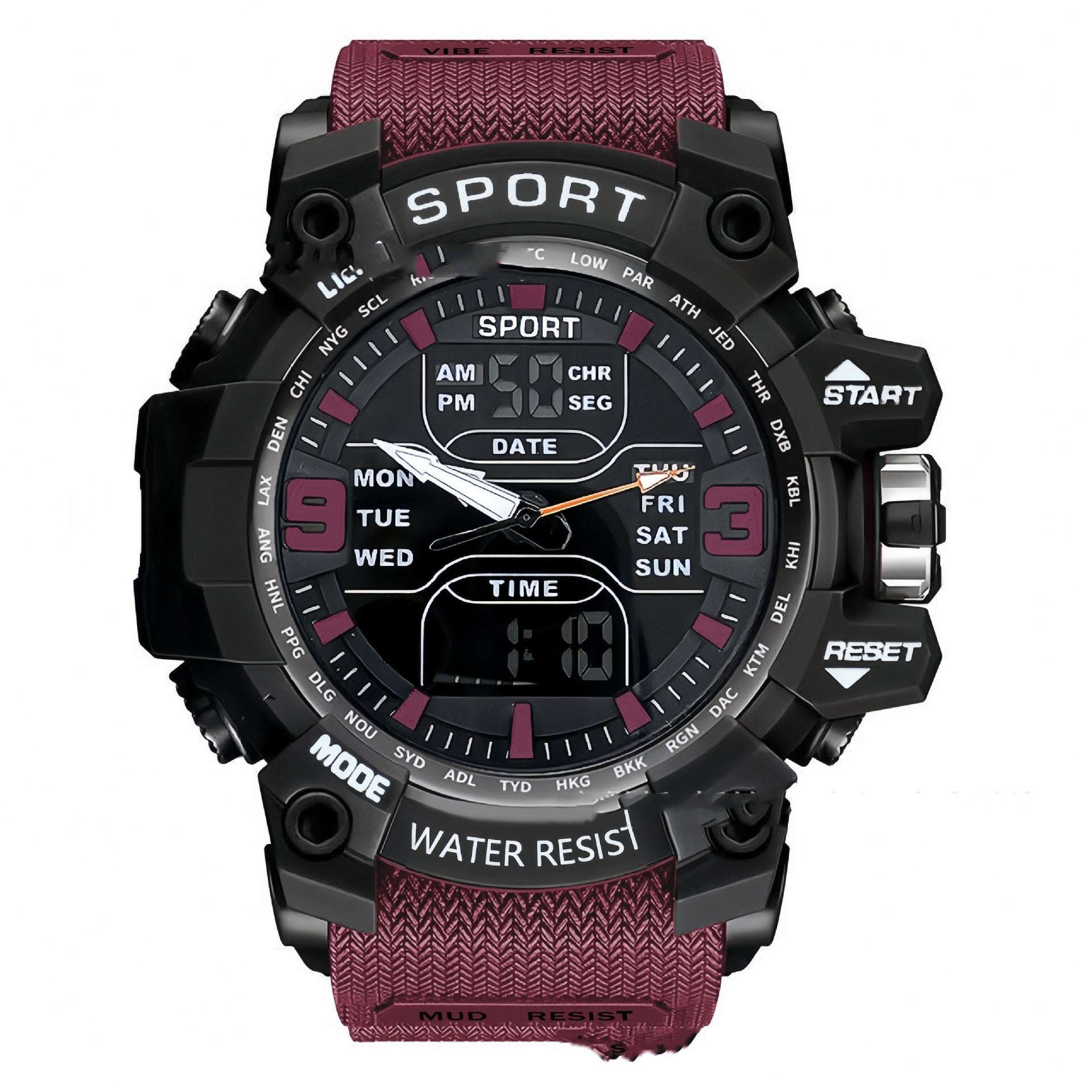Stylish Black Technology Sports Luminous Boys Electronic Watch
