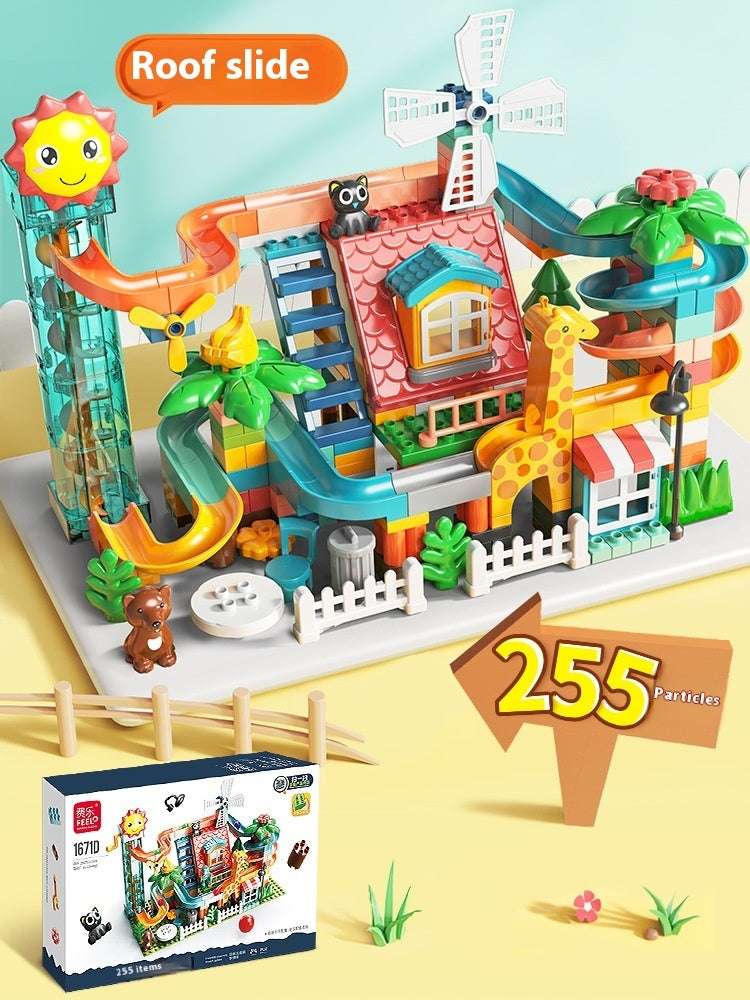 Large Particle Building Blocks Toy Loop Electric Turntable