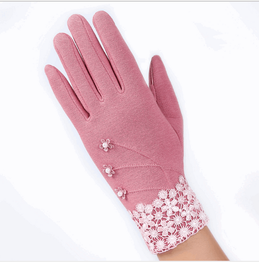 Touch screen ladies winter gloves outdoor sports cycling driving warm gloves not falling velvet gloves