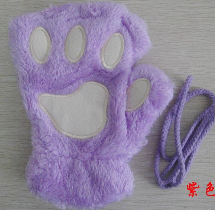 Winter Lovely Half Cover Paw Bear Cat Claw Gloves Short Finger - globaltradeleader