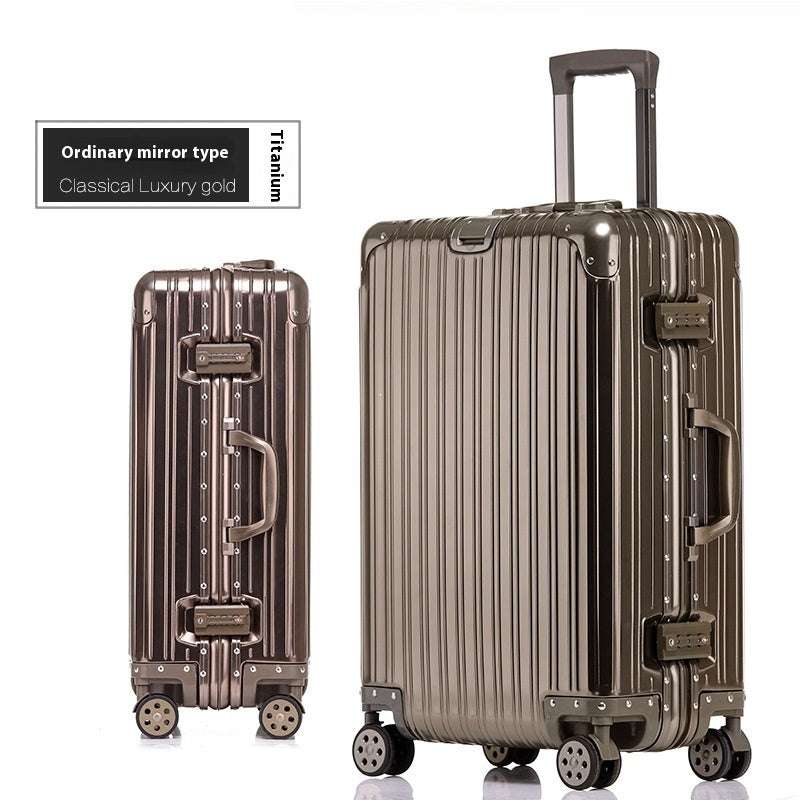 Aluminum Magnesium Luggage Password Trolley Case - globaltradeleader